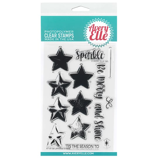 Avery Elle Layered Stars Clear Stamp Set